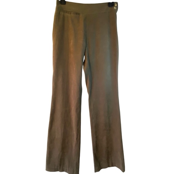a.b.s by Allen Schwartz Vintage Olive Brown Wide Leg Wool Trousers SZ 4 - Picture 1 of 9